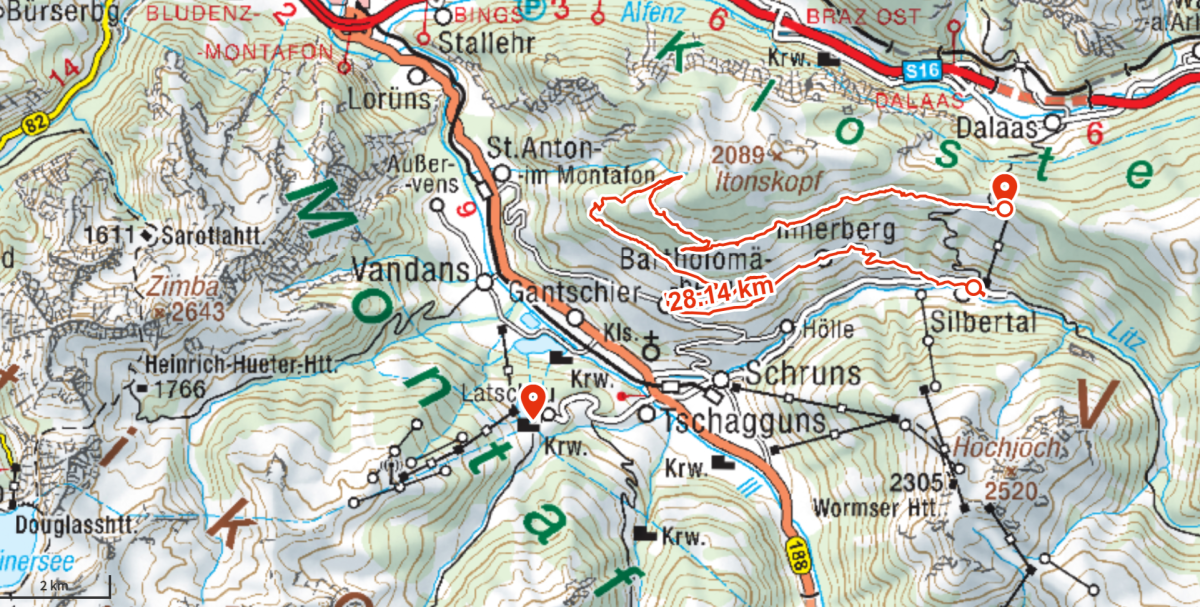 Silbertal et son versant sud